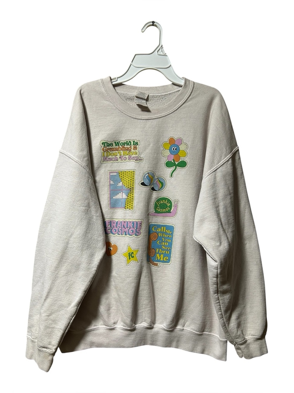 Frankie Cosmos Sticker Sweatshirt Size XL Indie Rock Band Merch Gildan READ